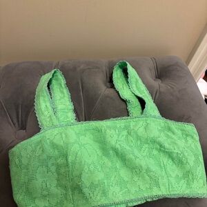 Green Lace Crop Top American Eagle